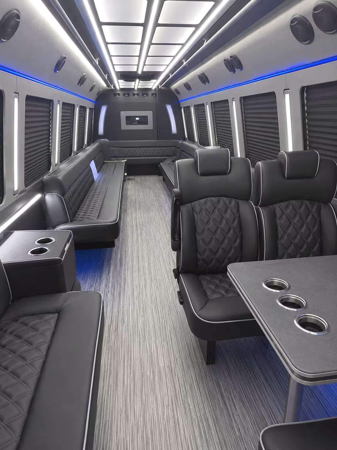 leominster 25 passenger party bus inside