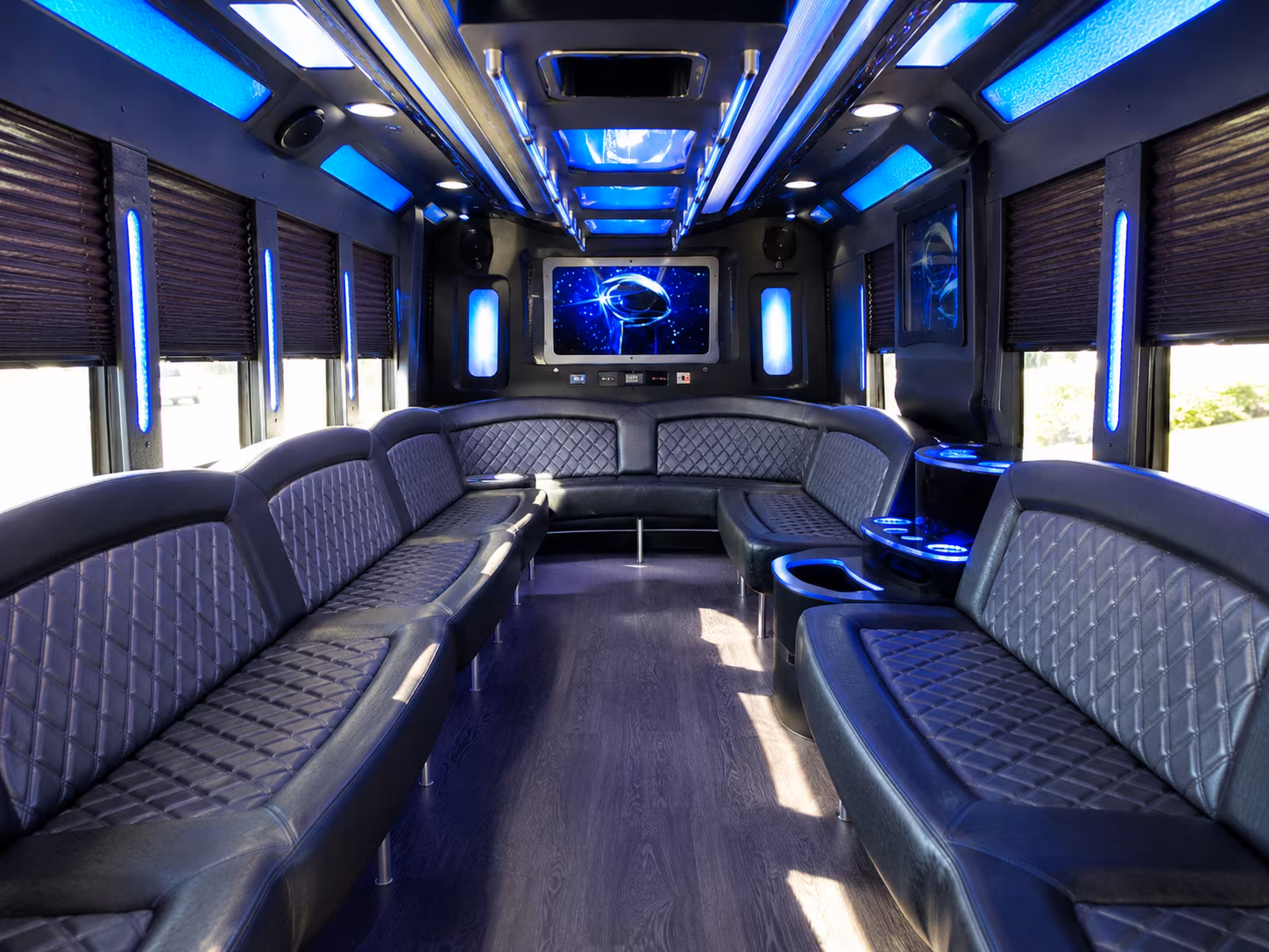 leominster 28 passenger party bus inside