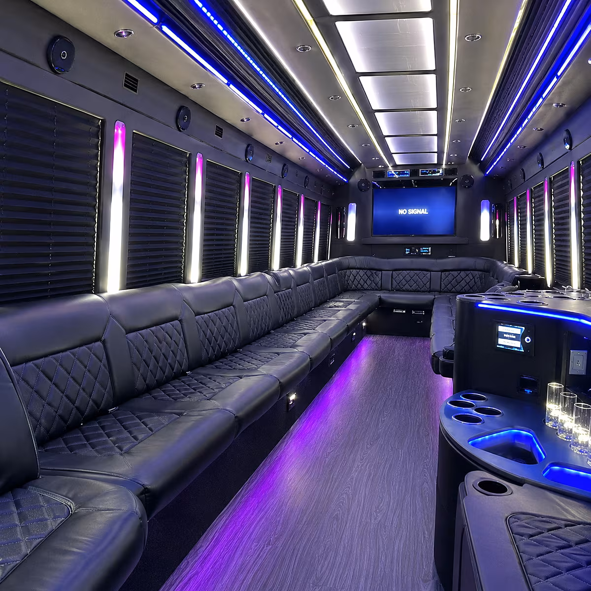 leominster 30 passenger party bus inside