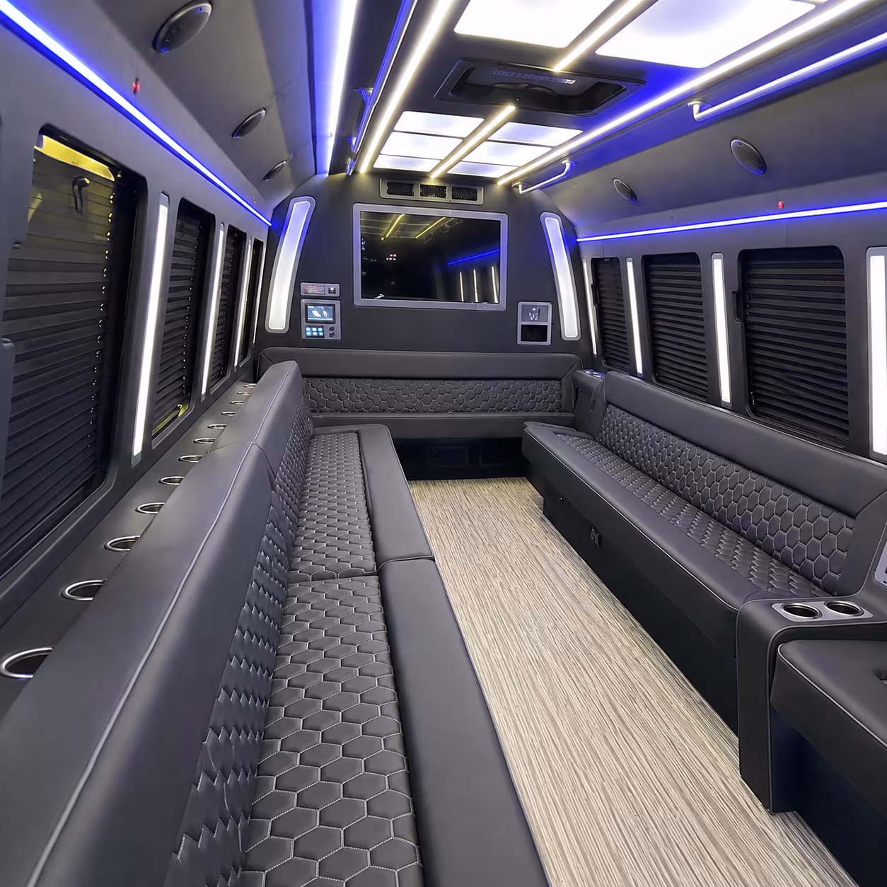 leominster 40 passenger party bus inside