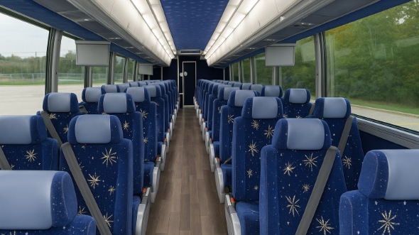 leominster 50 passenger charter bus inside