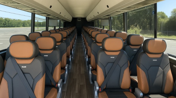 leominster 54 passenger charter bus interior
