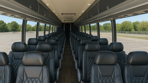 leominster 55 passenger charter bus inside