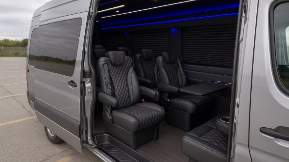 leominster sprinter van with driver inside